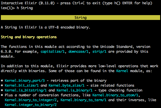 String module docs